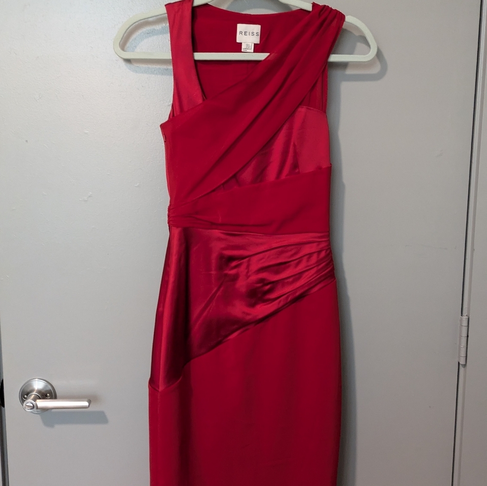 Reiss Hermione Red Dress XS 0 - Picture 3 of 9